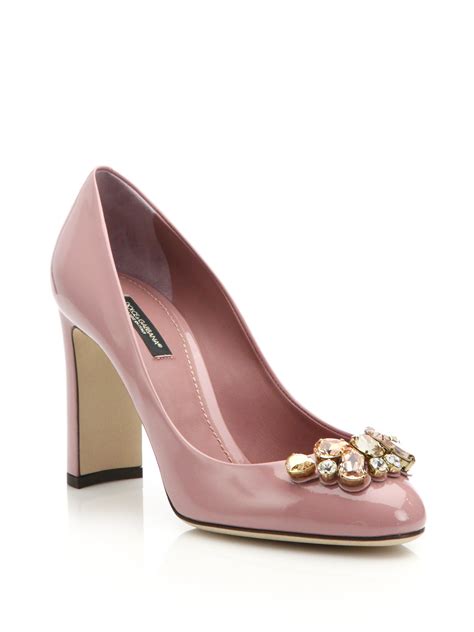 dolce gabbana pale pink patent pumps|dolce and gabbana heels black.